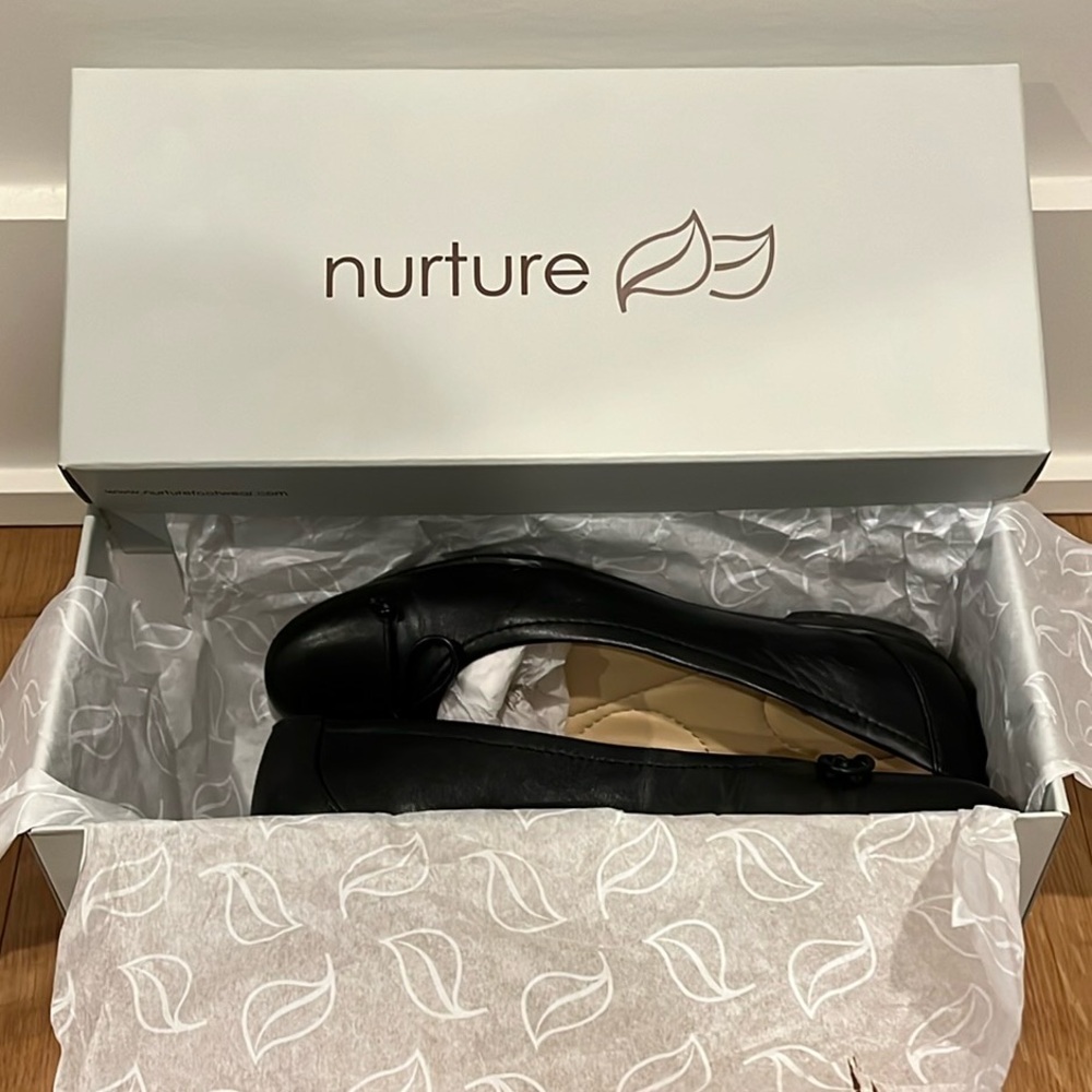 Nurture Black Solizza Flats, 6M